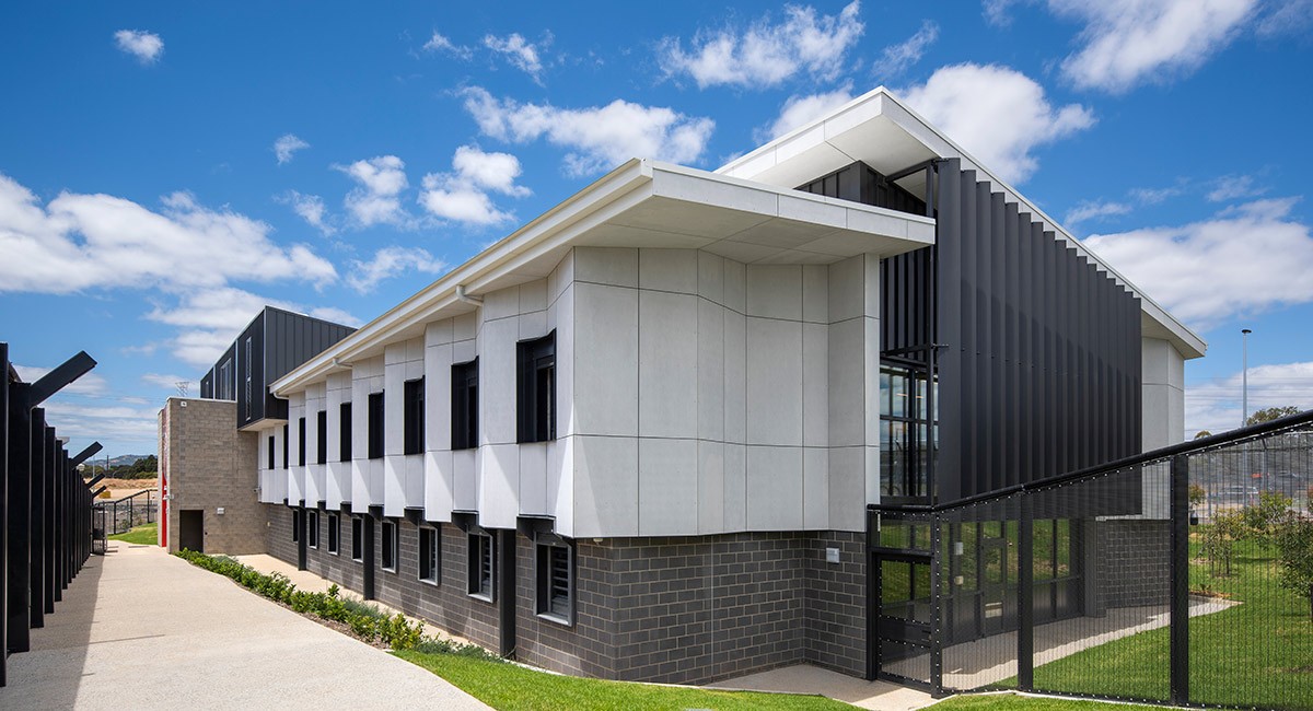 Exterior of the Yatala Labour Prison redevelopment, image Mossop Construction + Interiors