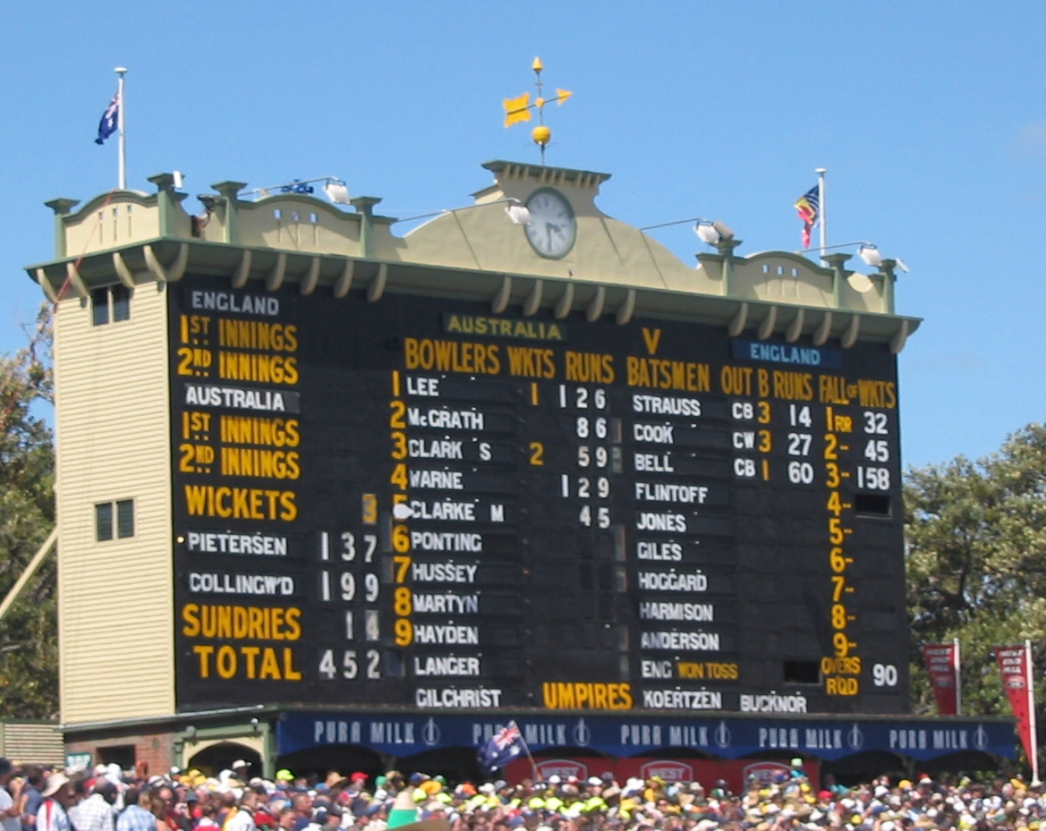 Heritage manual scoreboard at Adelaide Oval