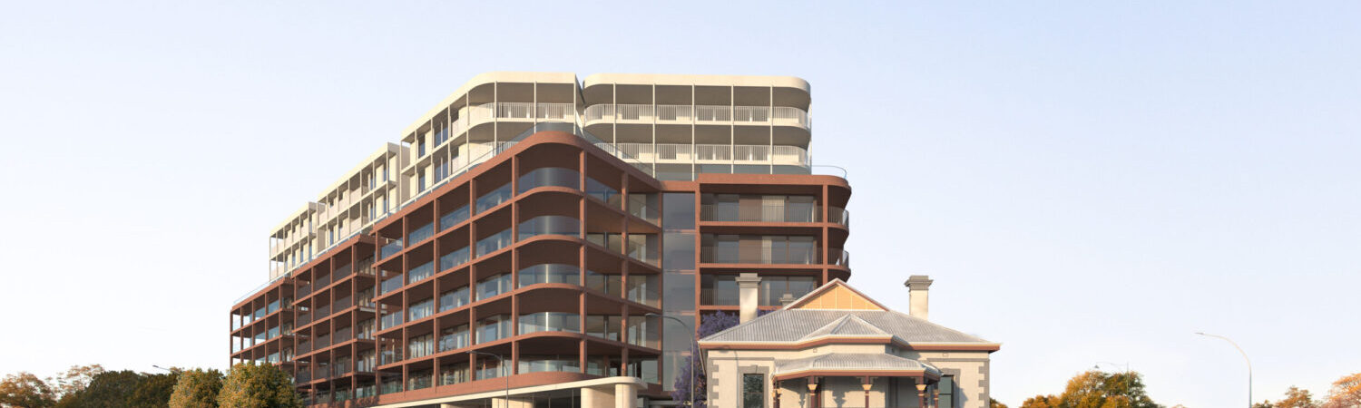 Artist’s impression of the proposed Buckingham Arms mixed-use development, showing new apartments beside the retained hotel.