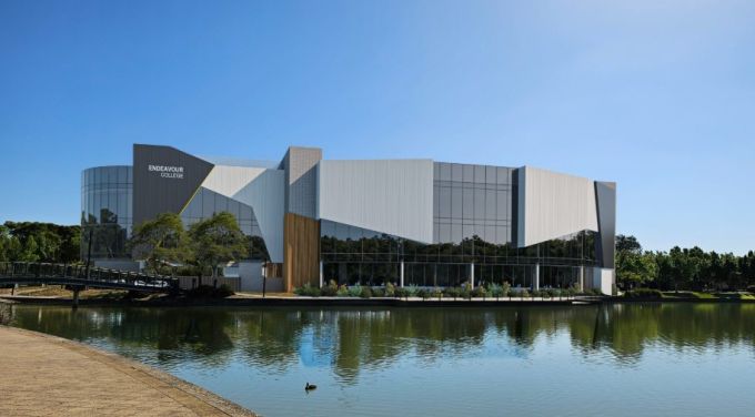 Artist’s impression of Endeavour College’s new three-storey Junior School beside Mawson Lake.