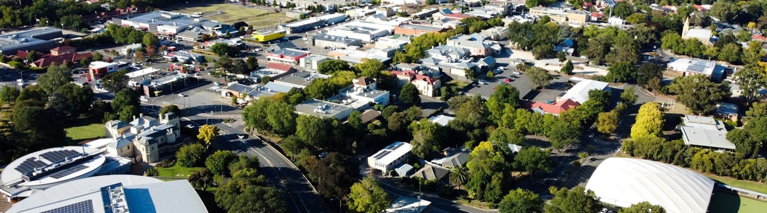 Mount Barker township, illustrating the region covered by the council audit programme.