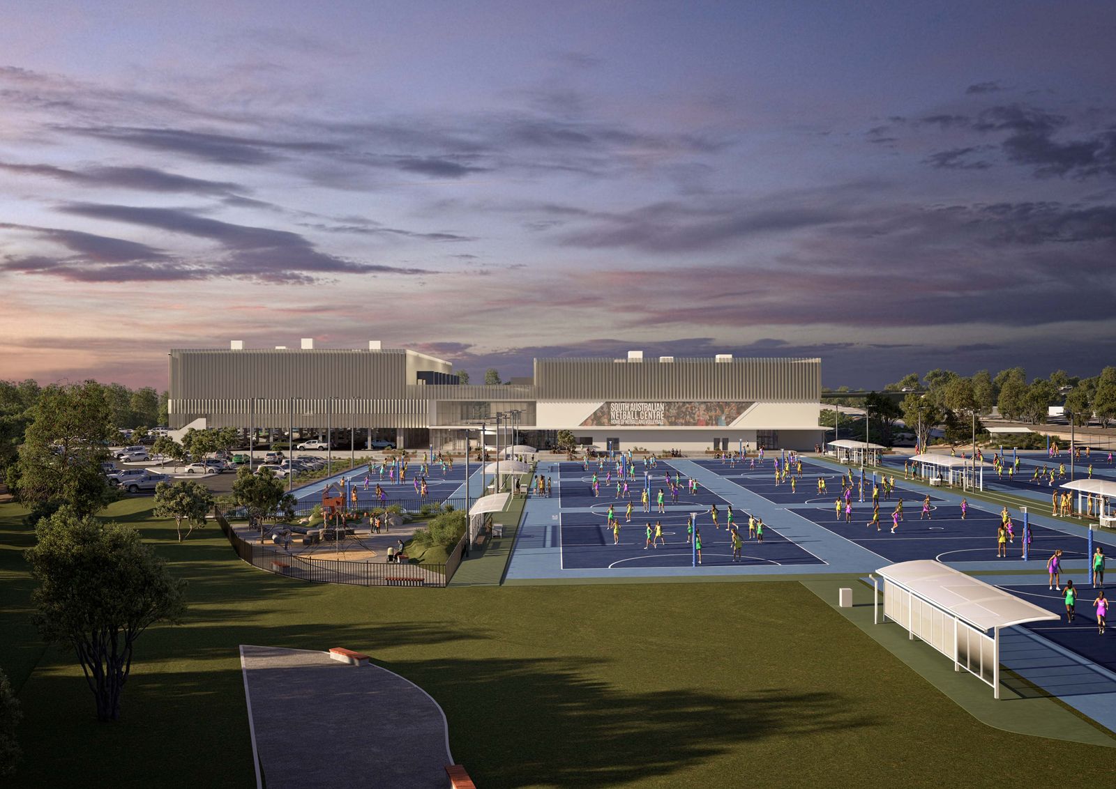 Artist’s impression of the South Australian Netball Centre redevelopment