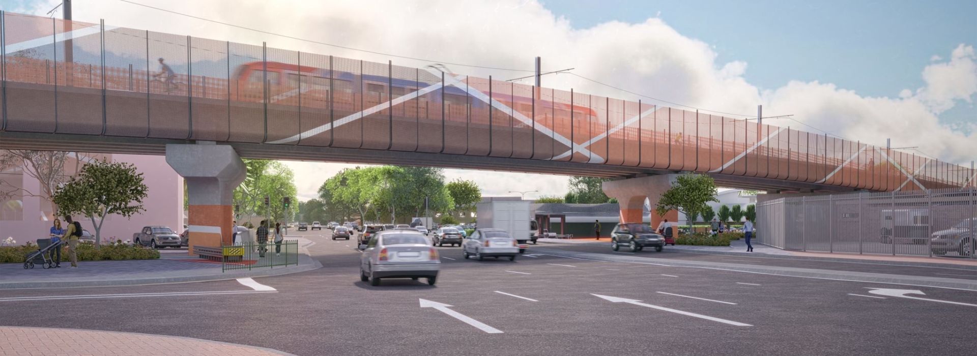 Artist’s impression of the Morphett Road tram overpass