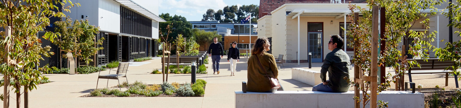 Completed courtyard and health facilities at the Repat Health Precinct, Daw Park.