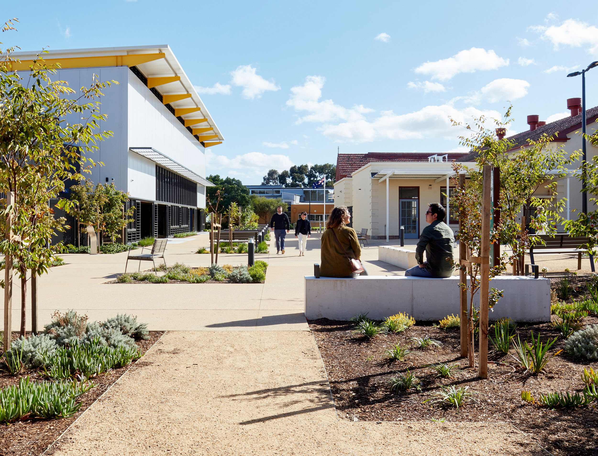 Completed courtyard and health facilities at the Repat Health Precinct, Daw Park.